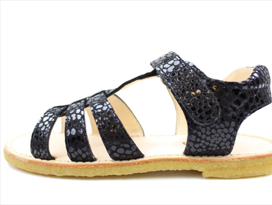 Kids Angulus Sandals | Angulus Sandal Black Dot With Velcro