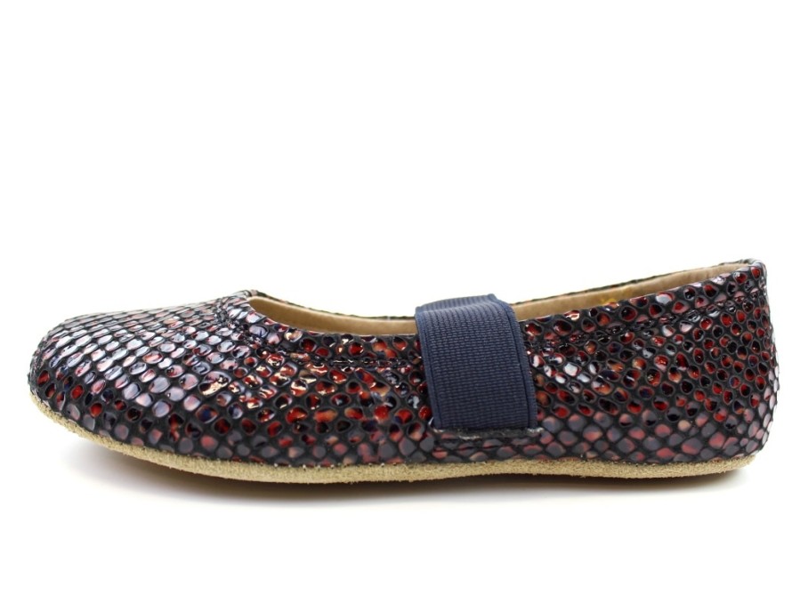 Kids Bisgaard Slippers | Bisgaard Ballerina Python Rode With Elastic