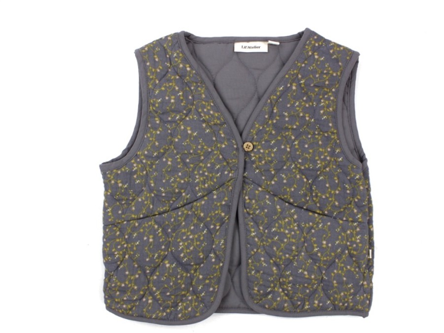 Baby Lil Atelier Cardigans | Lil Atelier Quiet Shade Waistcoat Quilt