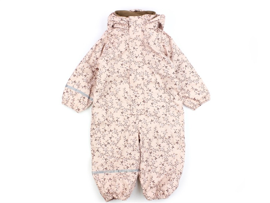 Baby Celavi Rainwear | Celavi Rainsuit Peach Whip Flowers With Fleece Lining