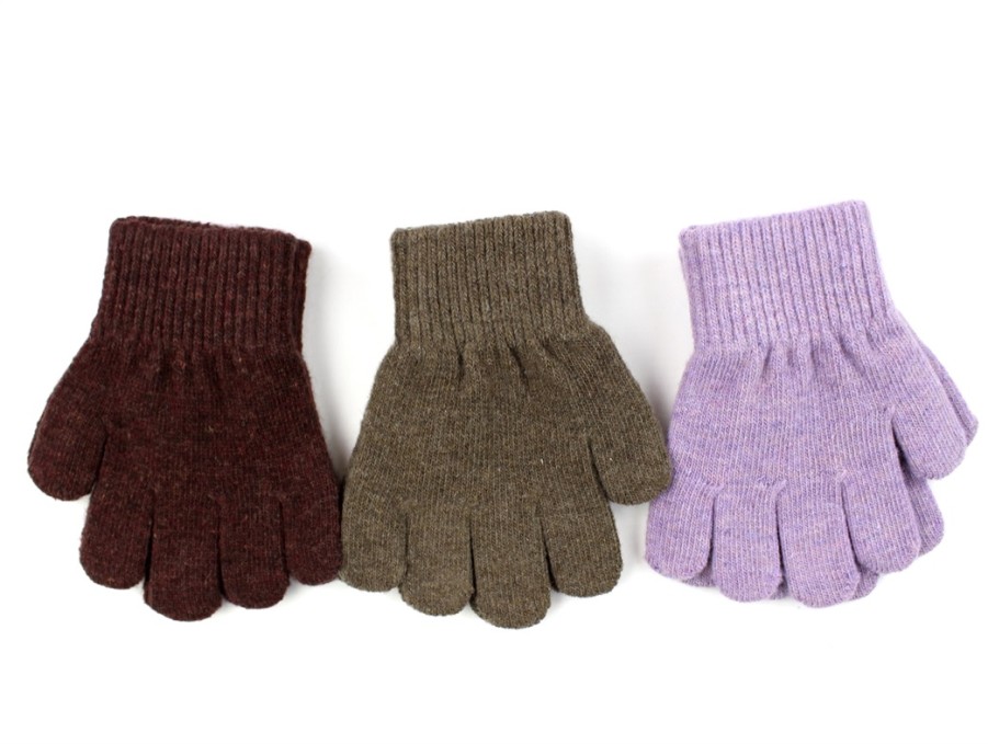 Kids Mikk line Gloves | Mikk-Line Dark Mink/Slate Black/Chalk Violet Fingerless Gloves Wool/Synthetic (3-Pack)