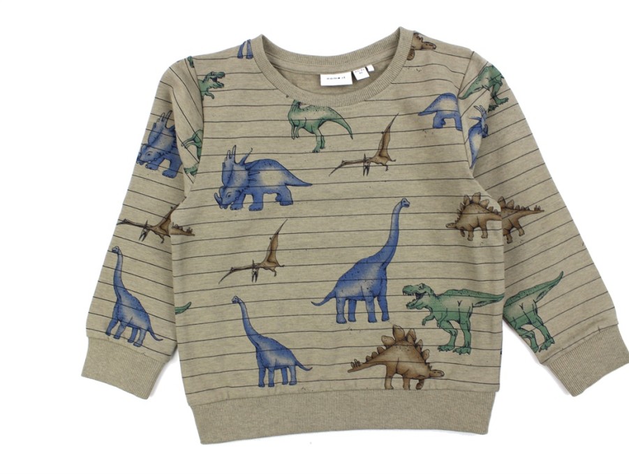 Baby Name It Blouses And Knitwear | Name It Silver Sage Dino Sweatshirt