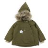 Baby Mini A Ture Winter Jackets | Mini A Ture Capers Green Winter Jacket Wang Fur