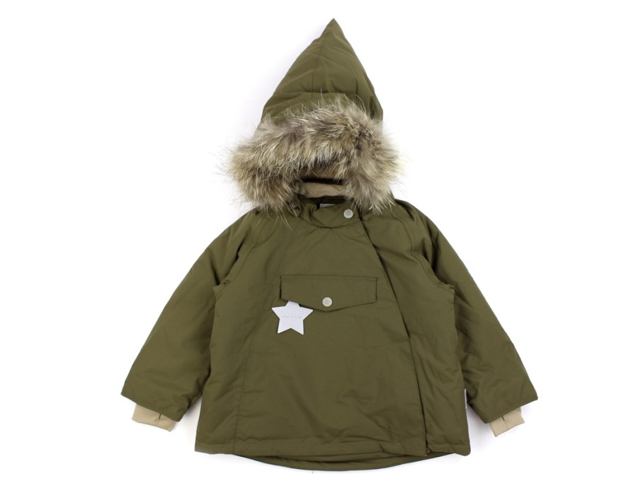 Baby Mini A Ture Winter Jackets | Mini A Ture Capers Green Winter Jacket Wang Fur