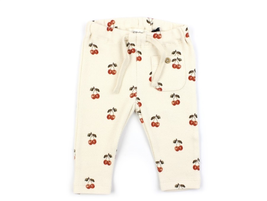 Baby Lil Atelier Pants And Leggings | Lil Atelier Whitecap Gray/Cherries Sweatpants