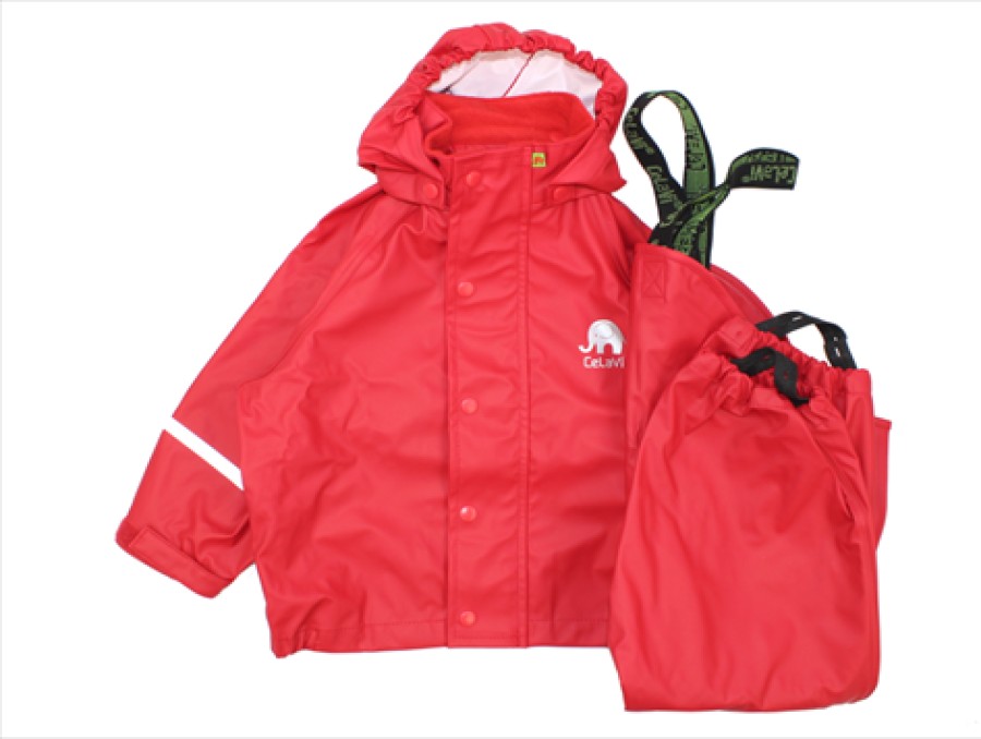 Baby Celavi Rainwear | Celavi Rainwear Pants And Jacket Red