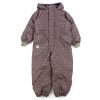 Kids Wheat Coveralls | Wheat Eggplant Buttercups Tech Jumpsuit Miko