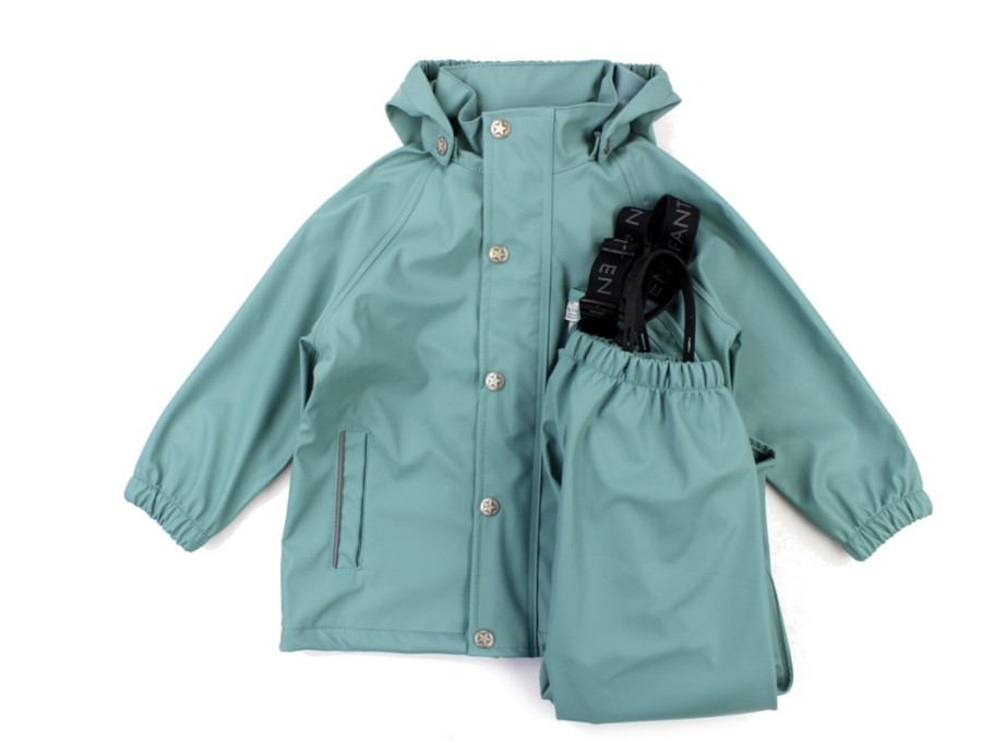 Baby En Fant Rainwear | En Fant Rainwear Pants And Jacket Mineral Blue