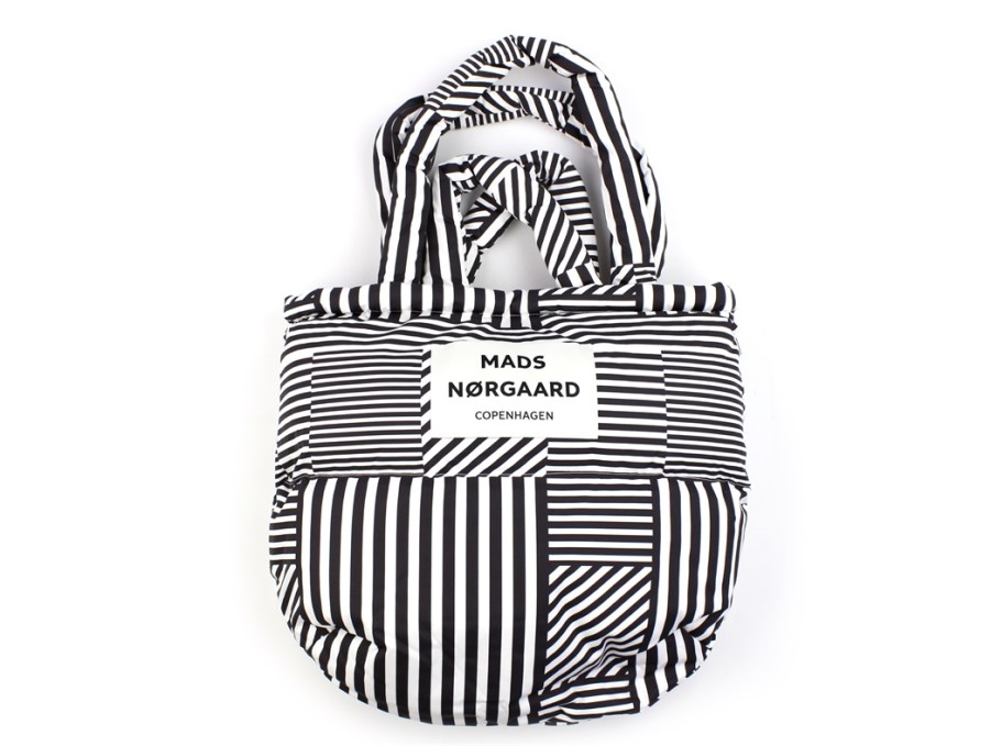 Accessories And Home Mads Nørgaard | Mads Norgaard Stripe Play Aop/Black Pillow Bag (Adult)