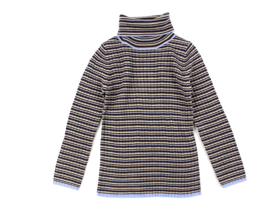 Kids FUB Blouses And Knitwear | Fub Multi Stripe Rollneck Blouse Merino Wool