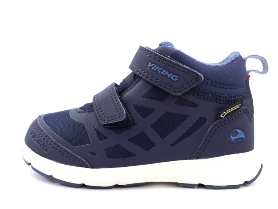 Tweens Viking Shoes And Sneakers | Viking Sneaker Veme Mid Navy/Denim With Gore-Tex