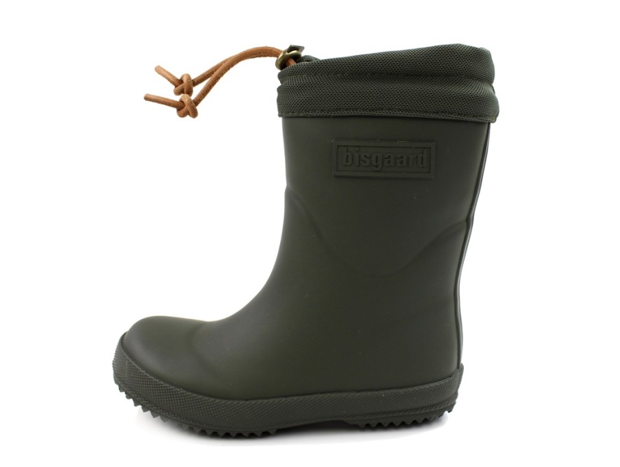 Baby Bisgaard Thermal Boots And Winter Rubber Boots | Bisgaard Olive Winter Rubber Boot With Wool Lining