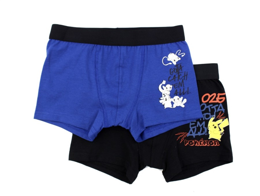 Kids Name It Underwear And Sleepwear | Name It True Blue/Black Pokemon Boxershorts (2-Pack)