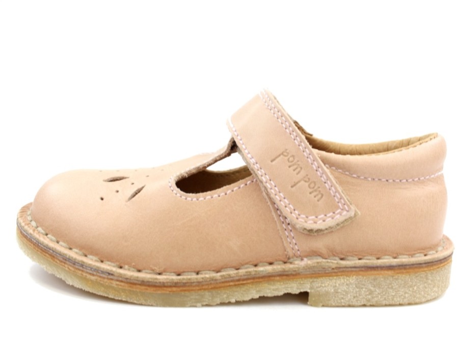 Kids Pom Pom Ballerinas | Pom Pom Ballerina/Mary Janes Rose With Velcro