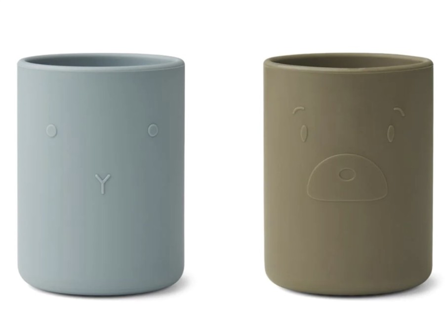 Accessories And Home Liewood | Liewood Blue Fog/Khaki Mix Silicone Cup Ethan (2-Pack)