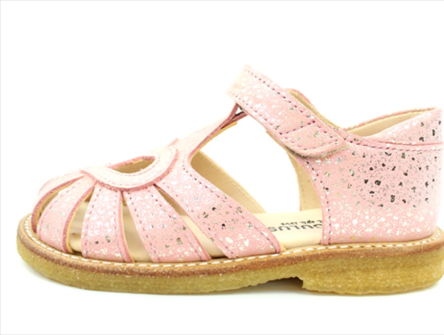 Baby Angulus Sandals | Angulus Sandal Coral Glitter With Heart