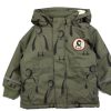 Baby Mini Rodini Winter Jackets | Mini Rodini Green Penguin Parka Winter Jacket