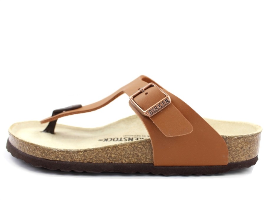 Tweens Birkenstock Sandals | Birkenstock Gizeh Sandal Electric Ginger Brown With A Buckle (Medium-Wide)