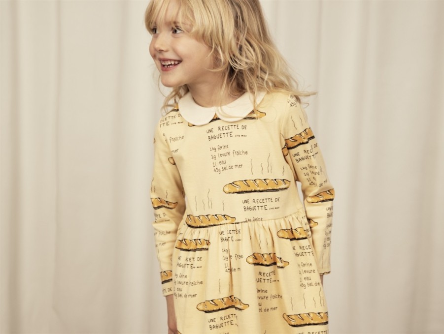 Baby Mini Rodini Dresses | Mini Rodini Yellow Baguette Dress