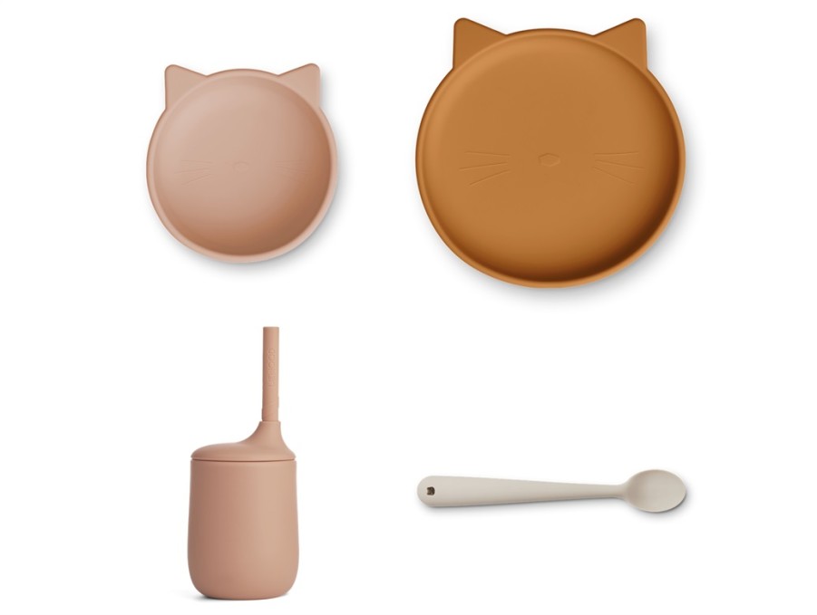 Accessories And Home Liewood | Liewood Cat Pale Tuscany Multi Mix Tableware Cathy Silicone (4-Pack)