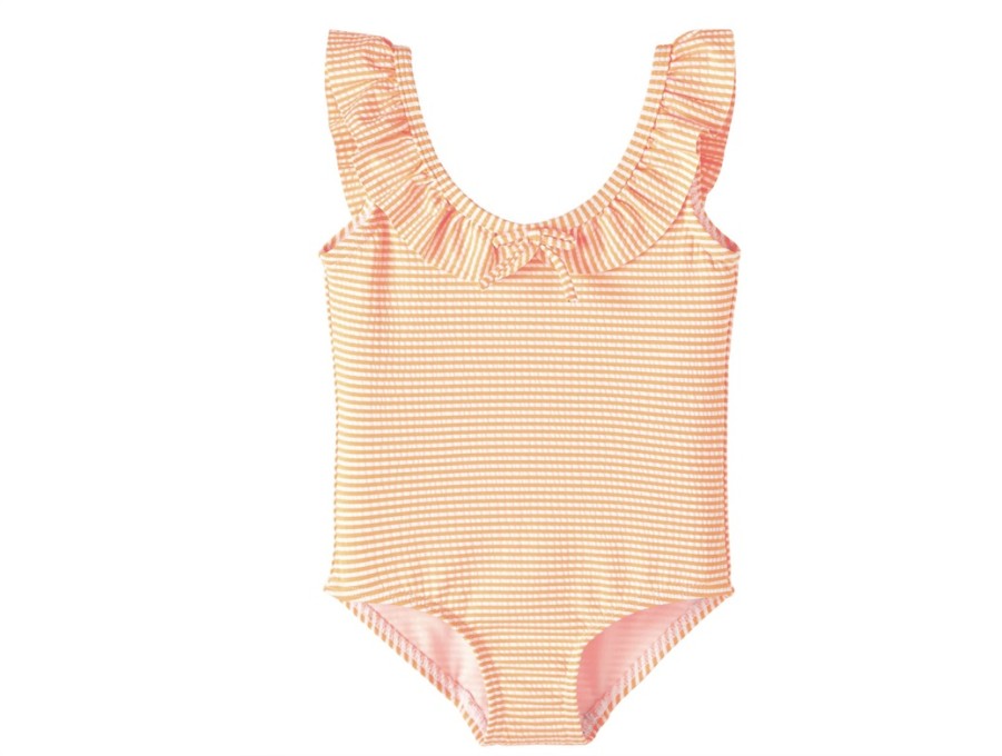 Tweens Name It Swimwear | Name It Orange Pop Swimsuit Neon