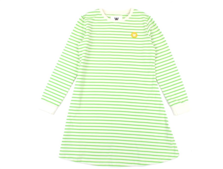 Tweens Wood Wood Dresses | Wood Wood Dress Aya Offwhite/Green Stripes