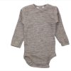 Baby Joha Bodysuits And Jumpsuits | Joha Sesame Melange Bodysuit Merino Wool