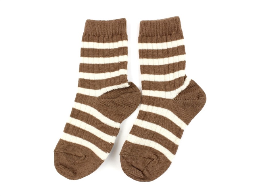 Baby MP Socks | Mp Pecan Pie Socks Wool Stripes (2-Pack)