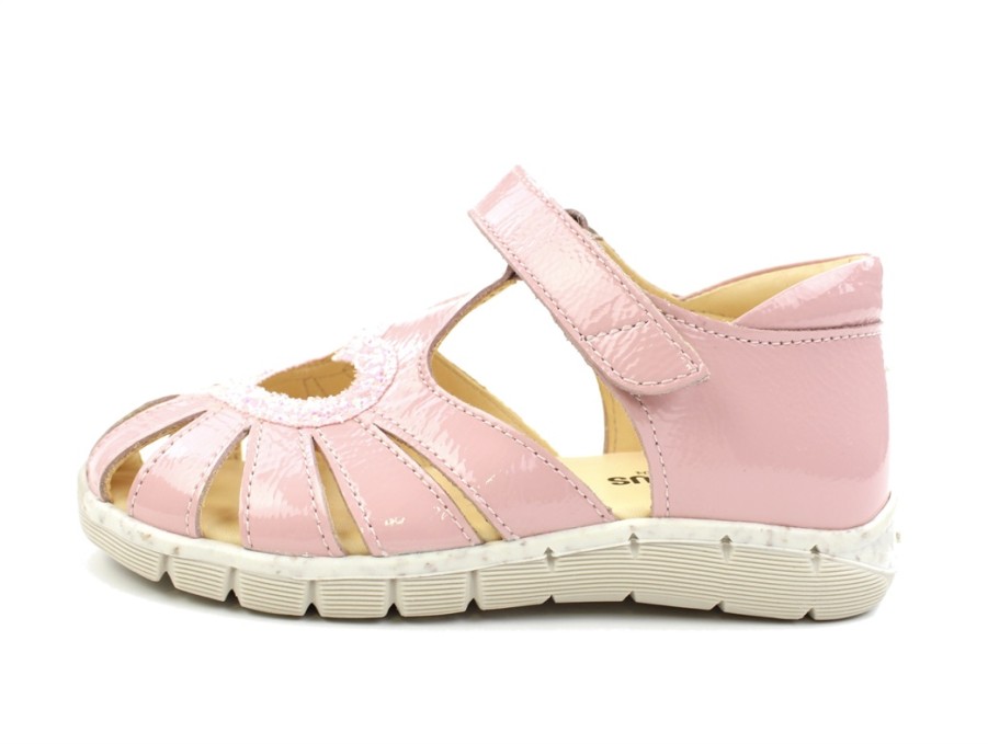 Kids Angulus Sandals | Angulus Rosa Sandal With Heart, Glitter Patent