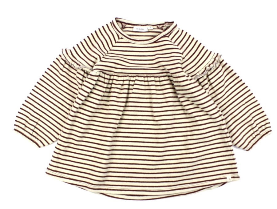 Baby Lil Atelier Dresses | Lil Atelier Rum Raisin Striped Dress