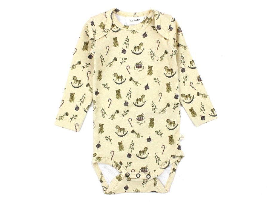 Baby Lil Atelier Bodysuits And Jumpsuits | Lil Atelier Wood Ash Christmas Body