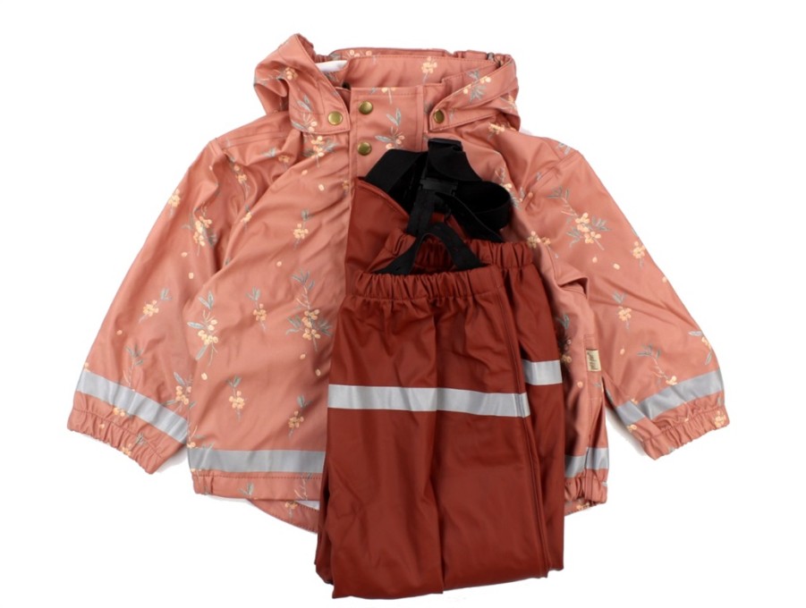 Baby Celavi Rainwear | Petit Piao Rainwear Pants And Jacket Sea Buckthorn