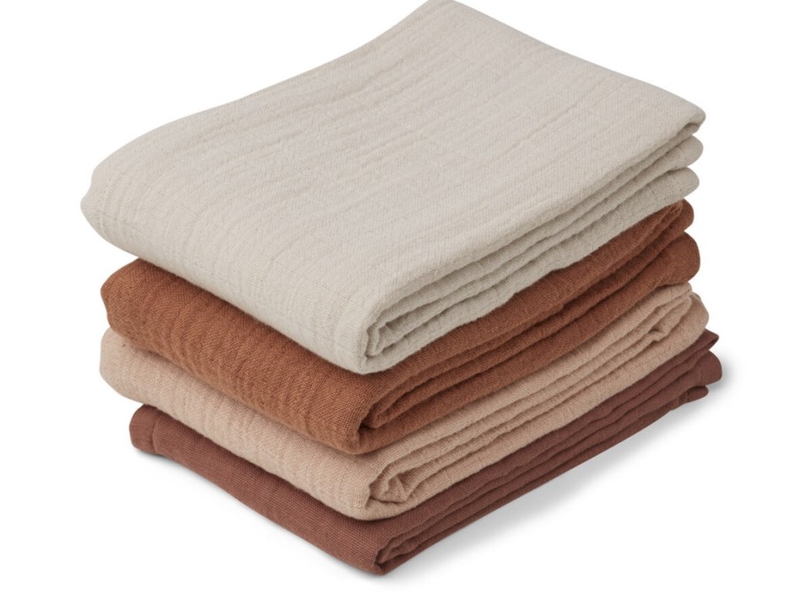 Accessories And Home Liewood | Liewood Rose Mix Burp Cloth Leon (4-Pack)