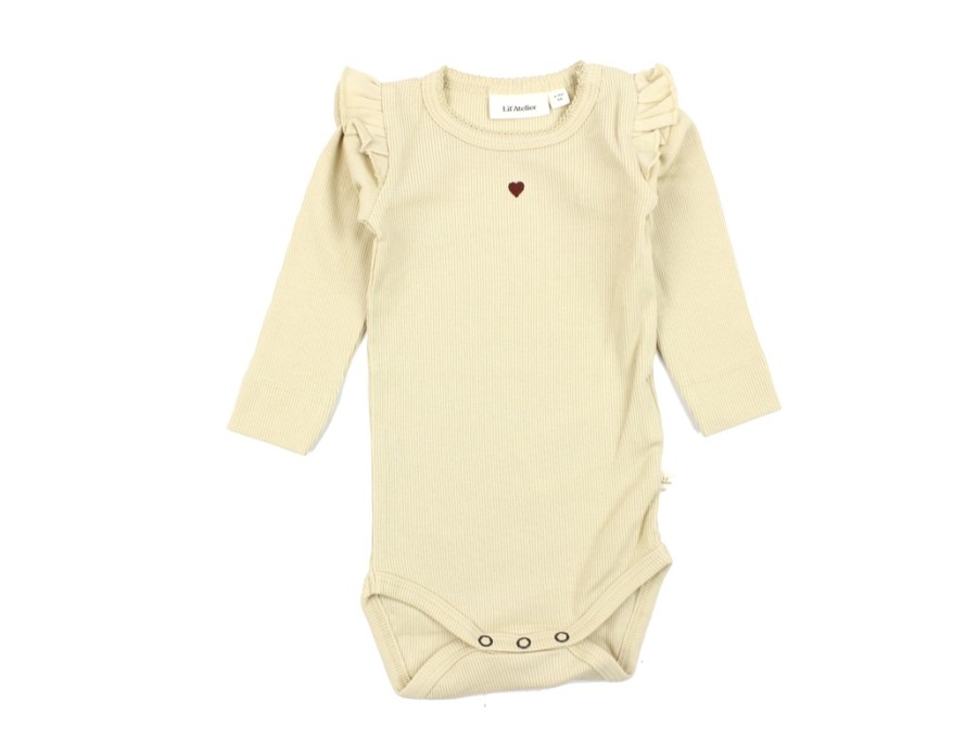 Baby Lil Atelier Bodysuits And Jumpsuits | Lil Atelier Wood Ash Embroidery Bodysuit