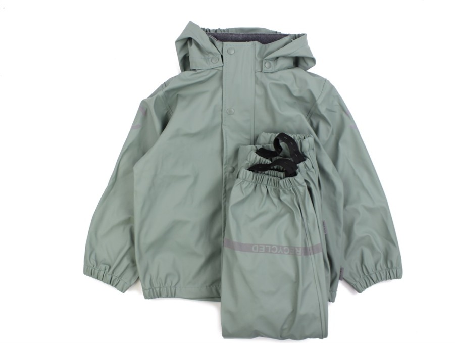 Kids Mikk line Rainwear | Mikk-Line Chinois Green Rainwear Pants And Jacket