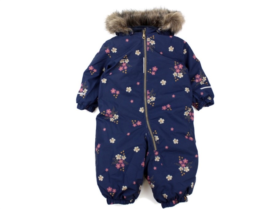 Baby Name It Coveralls | Name It Snowsuit Dark Sapphire Flower