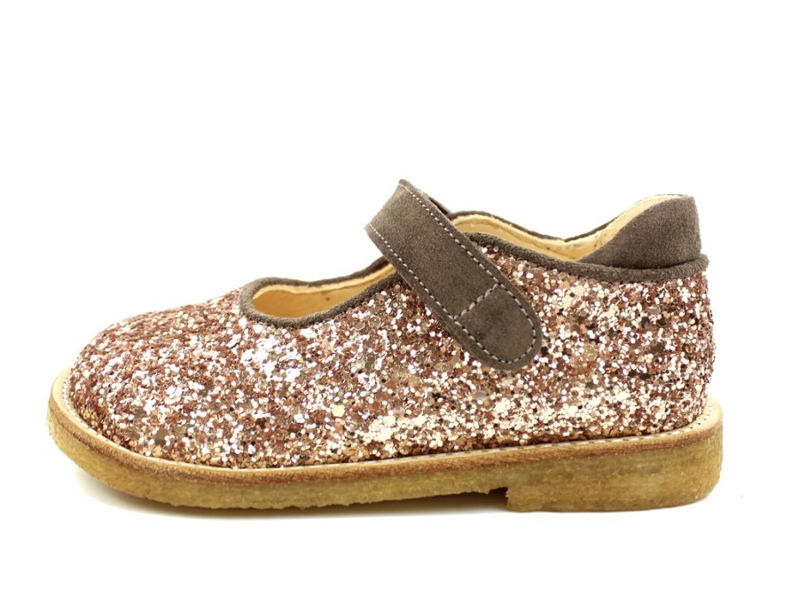 Baby Angulus Shoes And Sneakers | Angulus Maple Taupe Glitter Tulle Shoes