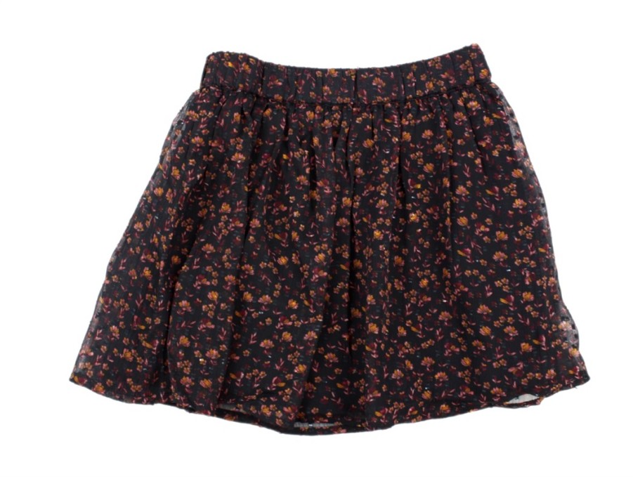 Kids Creamie Skirts | Creamie Skirt Flower Dobby Black