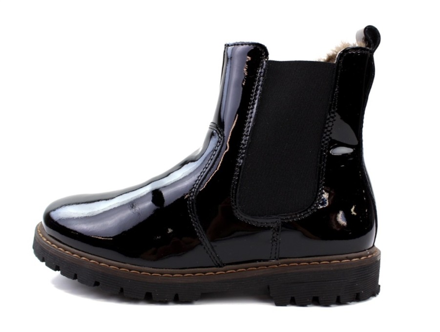 Kids Bisgaard Boots And Ankle Boots | Bisgaard Winter Boot Neel Black Patent Lambswool