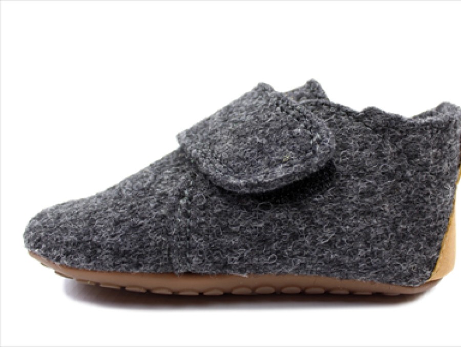 Baby Pom Pom Slippers | Pom Pom Slippers Anthracite Wool