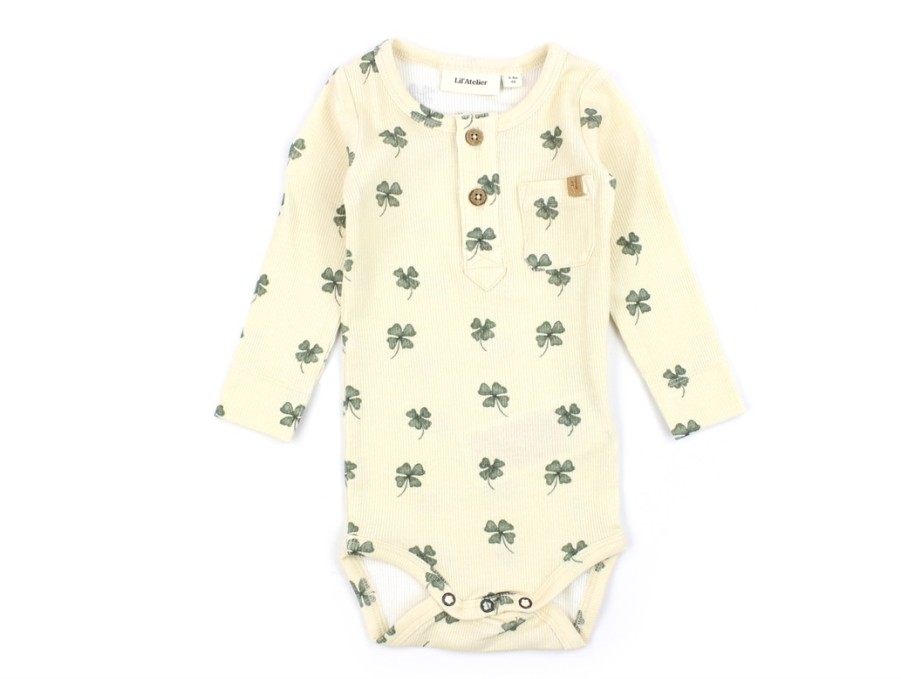 Baby Lil Atelier Bodysuits And Jumpsuits | Lil Atelier Wood Ash Clover Body