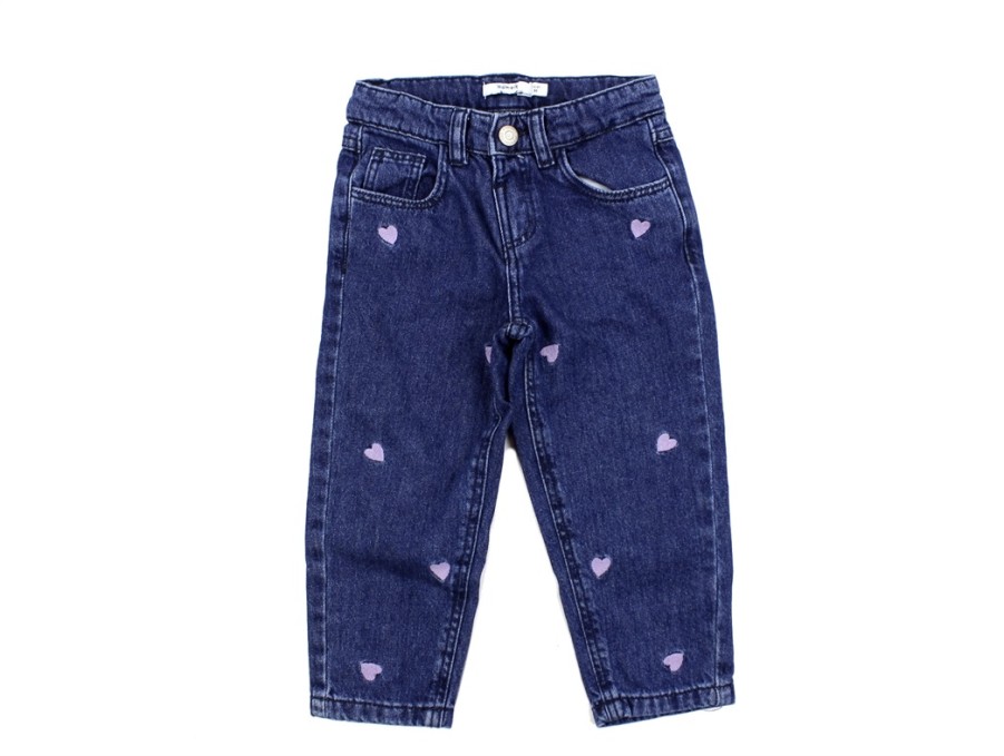 Kids Name It Pants And Leggings | Name It Dark Blue Denim Heart Pants