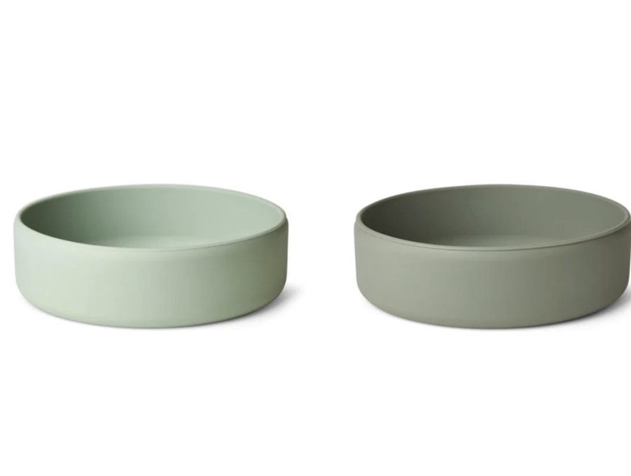 Accessories And Home Liewood | Liewood Dusty Mint/Faune Green Bowls Damina Silicone (2-Pack)